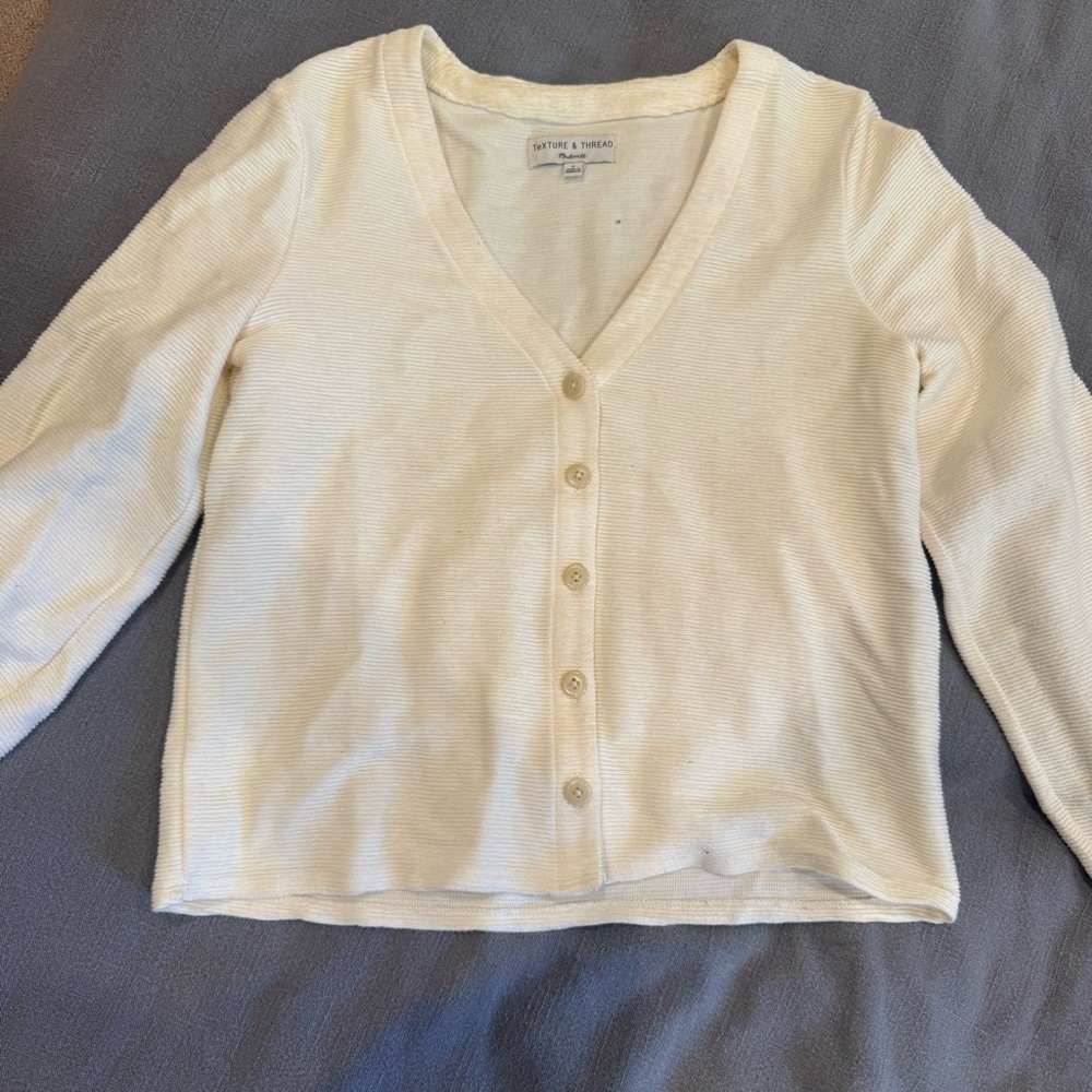 Madewell Cream Button Down Sweater